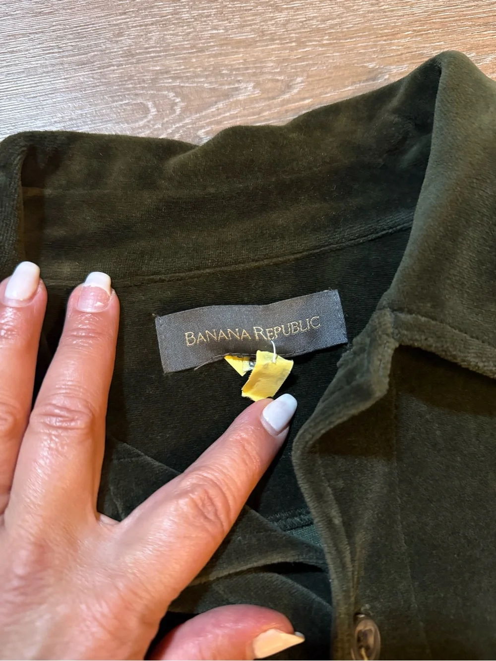 Banana Republic Olive Green Velvet Shirt Jacket